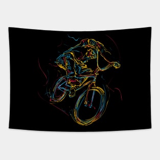 bicycle rider  abstract Tapestry