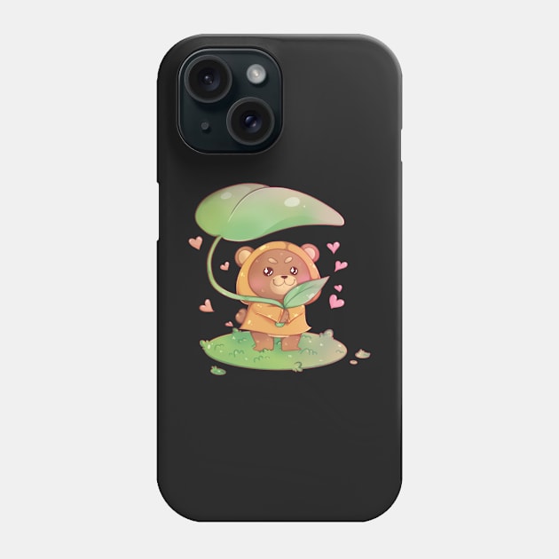 Rainy day teddy bear Phone Case by Itsacuteart