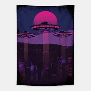 Vaporwave UFOs Tapestry