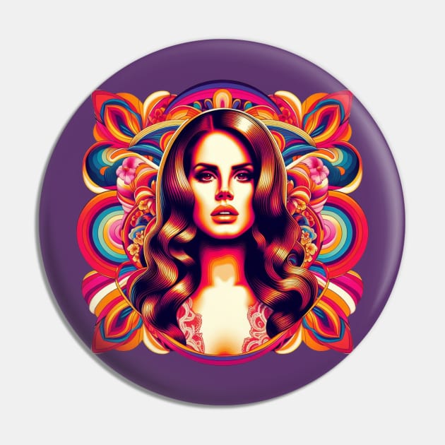 Lana Del Rey - 1960s inspired portrait Pin by Tiger Mountain Design Co.