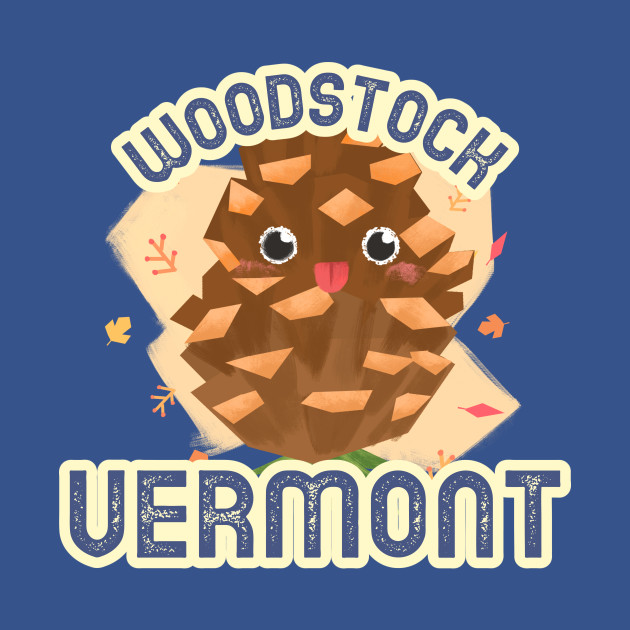 Disover Woodstock Vermont Leaves Falling Autumn and Fall Amber Autumn, Best gift for September October and November, leaf falling - Woodstock - T-Shirt