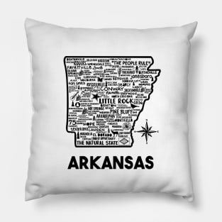 Arkansas Map Pillow