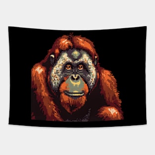 Orangutan in Pixel Form Tapestry
