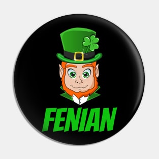 Funny Saint Patricks Day Leprechaun Fenian Rebel Pin
