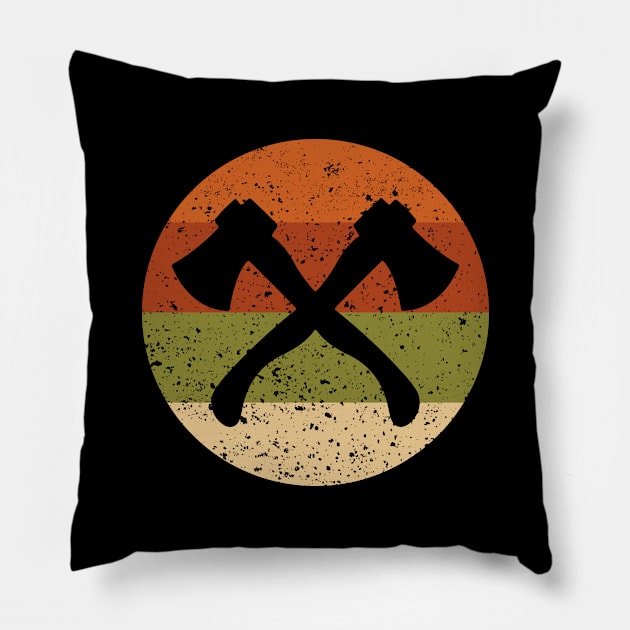 Vintage Axe Throwing Gift Pillow by monkeyflip