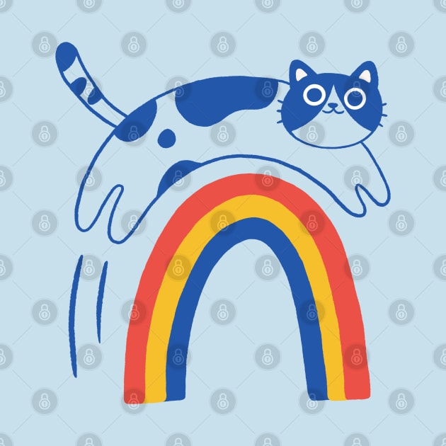 Cat jumps over the rainbow by awesomesaucebysandy