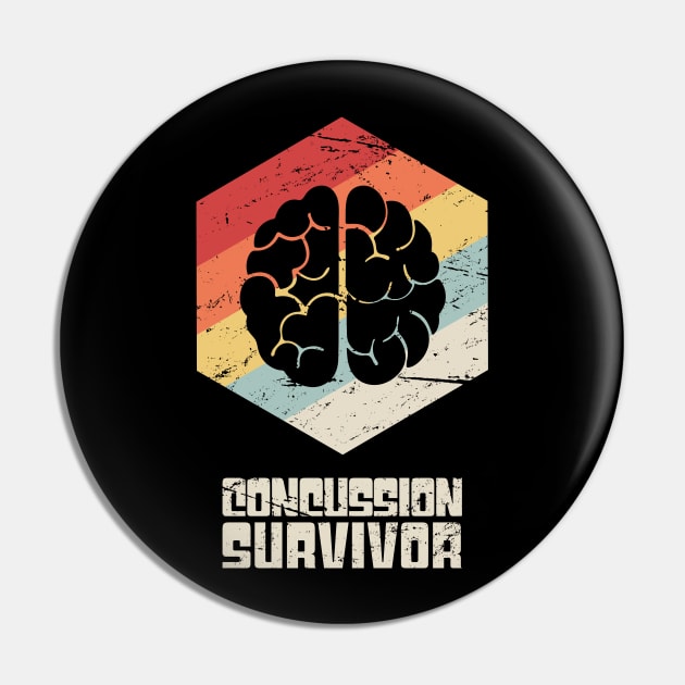 Retro - Get Well Gift Cracked Skull Concussion Pin by MeatMan