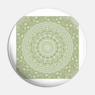 Secret garden mandala in pale green Pin