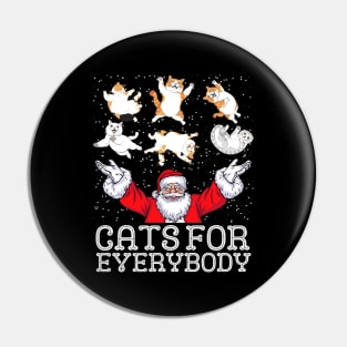 Cats For Everybody Christmas Cat Funny Xmas Santa Pin