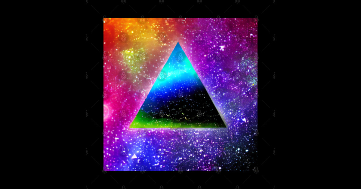 Rainbow space galaxy pyramid - Galaxy Art - Sticker | TeePublic