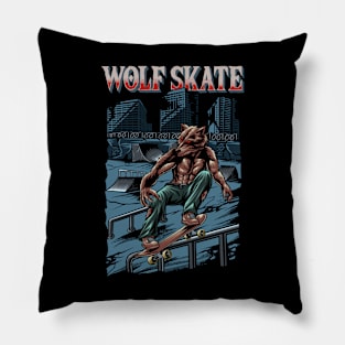 Wolf Skate! T-shirt Pillow