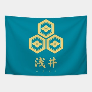 Azai Clan kamon with text Tapestry