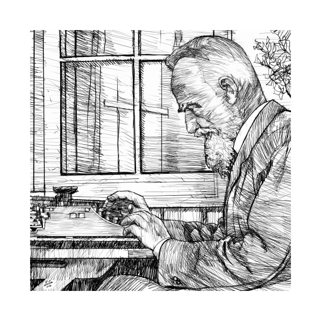 GEORGE BERNARD SHAW - ink portrait .1 by lautir