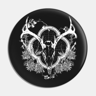 Deer Skull Floral Pin