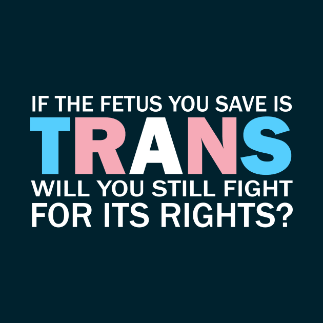 If The Fetus You Save Is Trans Will You Still Fight For Its Rights? - Pro Choice Trans Typography by PoliticalStickr