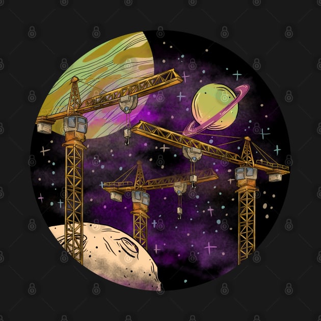 tower crane on space construction by damnoverload