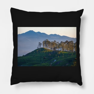 Sunrise over mountains covered with clouds Pillow