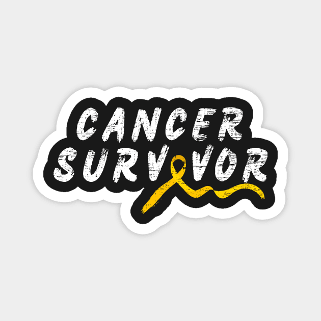 Childhood Cancer Survivor Yellow Ribbon Awareness Support Magnet by AVATAR-MANIA