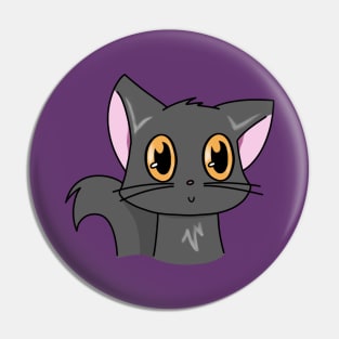 Cute Grey Cat With Orange Eyes Pin