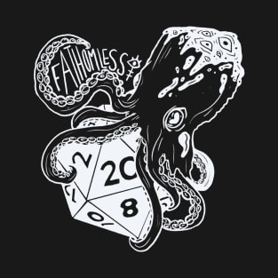 Fathomless D20: dnd 5e warlock dice White and black text T-Shirt