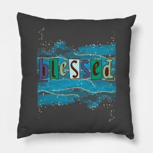 Blessed sea blue Pillow