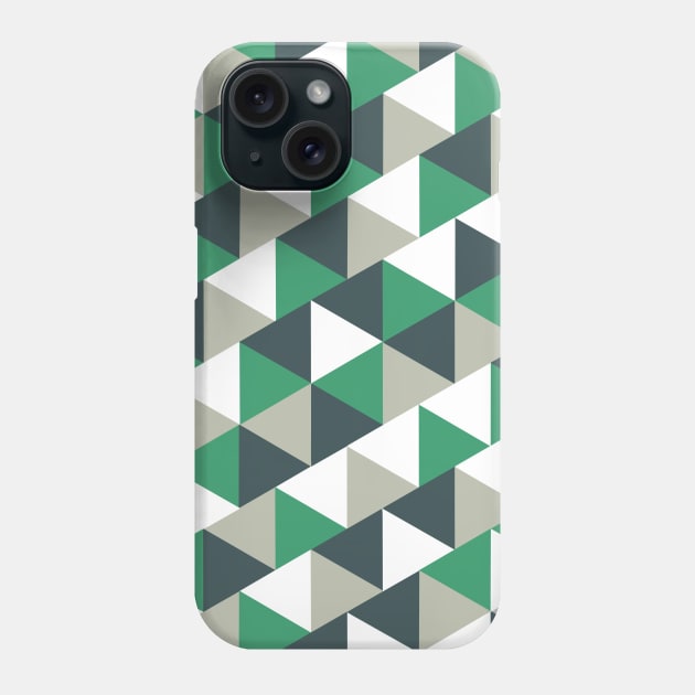 Green Geometric Triangles Phone Case by OneThreeSix