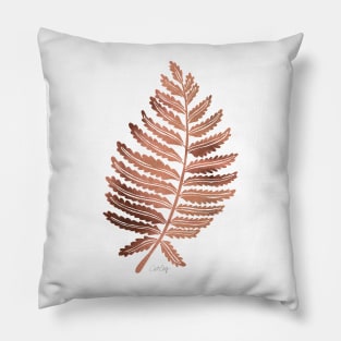 fern leaf rose gold Pillow