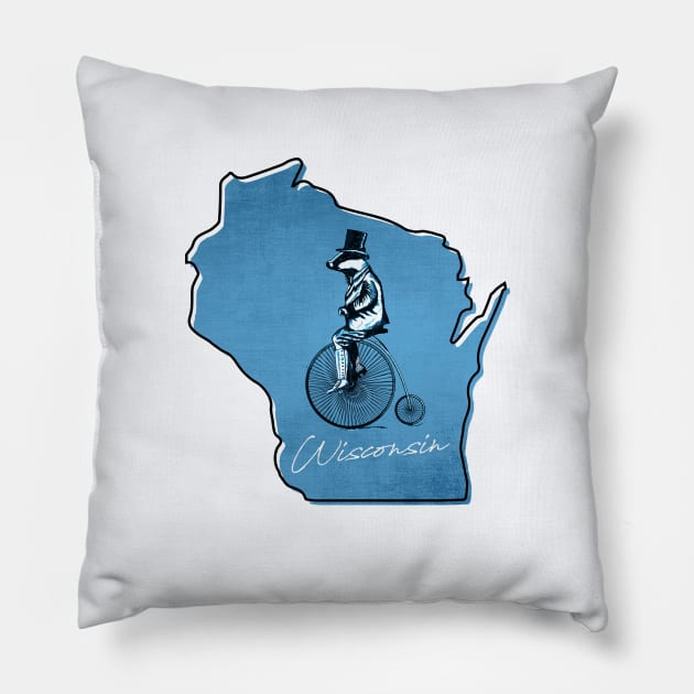 Outdoors Wisconsin Badger Pillow by The MKE Rhine Maiden