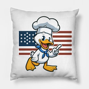 A Whimsical Tribute to American Culture in Cartoon Style T-Shirt Pillow