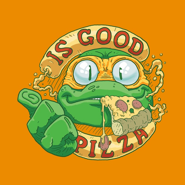 Pizza turtle time. Mikey will eat anything! by JENNEX