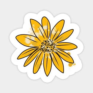 Golden Yellow Sunflower Digital Art | Melanie Jensen Illustrations Magnet