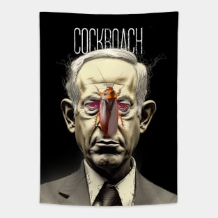 Benjamin Netanyahu: The Cockroach on a Dark Background Tapestry