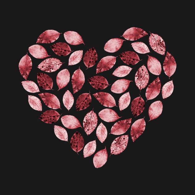 Pink leaf heart by patpatpatterns