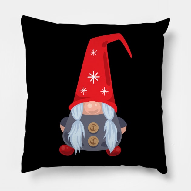 Scandinavian Gnome with buttons Pillow by holidaystore