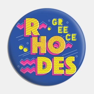 Retro 90s Rhodes, Greece Pin