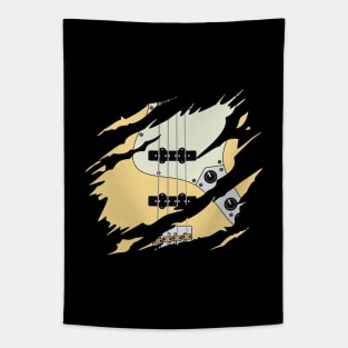 Ripped Bass Guitar J-Style Buttercream Color Tapestry