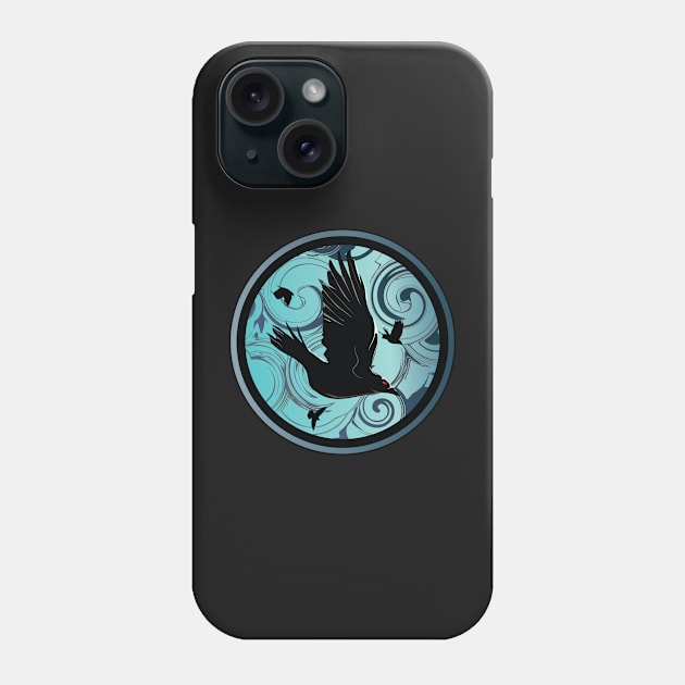 Comic Crows in a Stormy Clouds Phone Case by RRMStudios