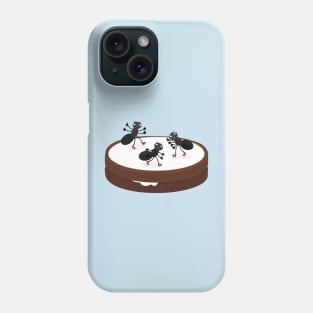 Happy ants ice skating on cookie cartoon Phone Case