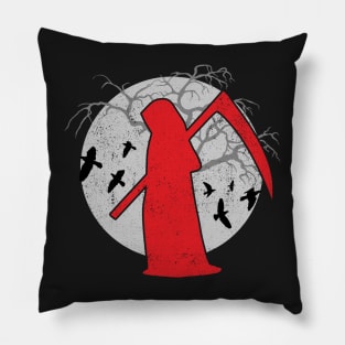 Grim Reaper and Full Moon Pillow