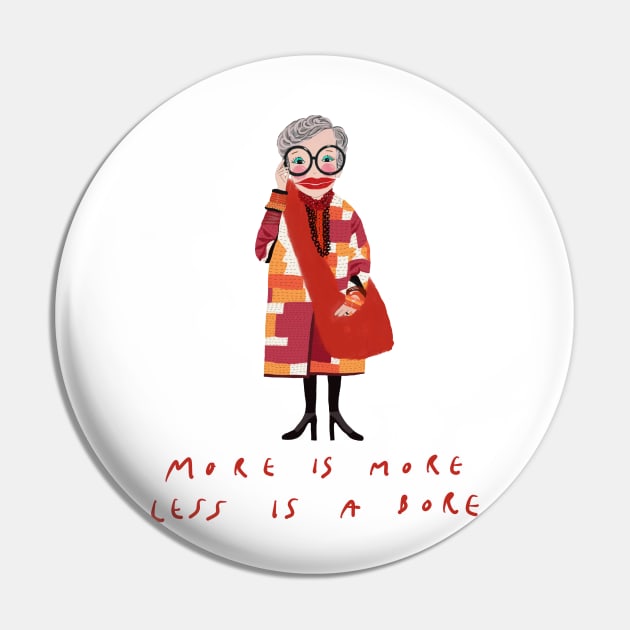 Iris Apfel inspired, woman in red Pin by Angie16bkk