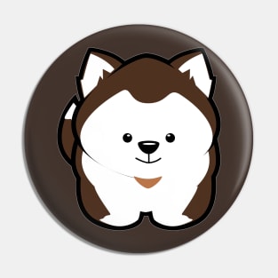 Husky Puppy Drk Brown Pin