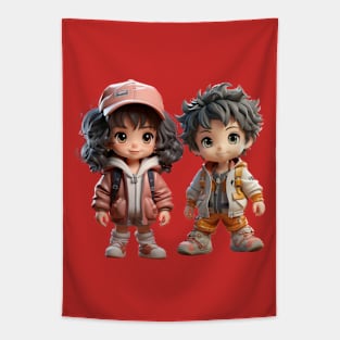 Chibi valentine character Tapestry