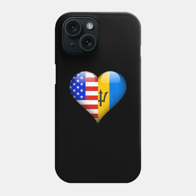 Half American Half Barbadian - Gift for Barbadian From Barbados Phone Case by Country Flags
