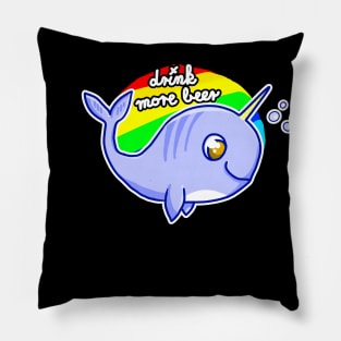 Whale Drink more Beer unicorn Pillow