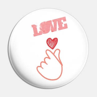 Mini heart, Korean love hand finger symbol Pin