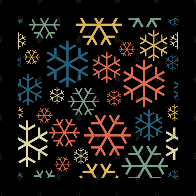 Retro Christmas Snowflakes Pattern by inotyler