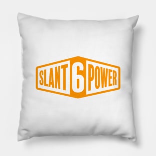 Slant 6 Power - Orange + White Pillow