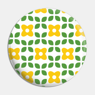 Yellow flower pattern greek tile Pin
