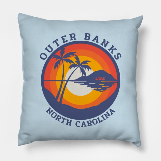 Outer Banks North Carolina Beach Vibes Pillow by BackintheDayShirts