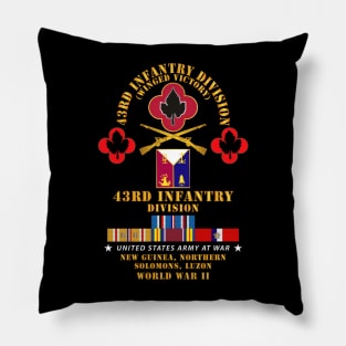 43rd Infantry Division - New Guinea, Northern Solomons, Luzon  WWII  w PAC SVC Pillow